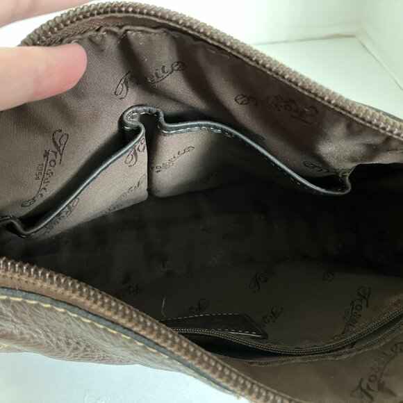 Vintage Fossil 75082 Brown Leather Handle Shoulder Bag with Charm. - Picture 14 of 15